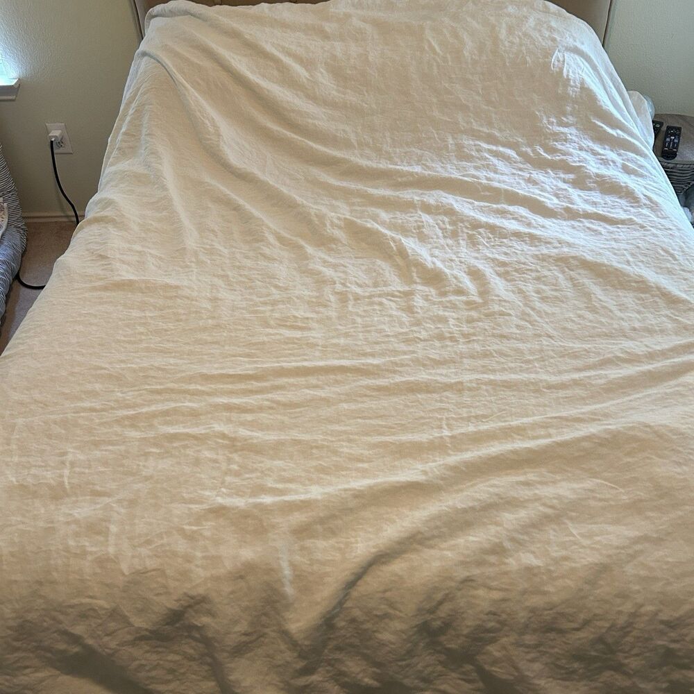 West Elm 100% Linen Duvet Cover Size Full Queen European Natural Beige